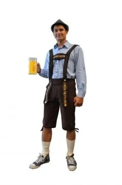 Lederhose Deluxe Donkerbruin Lang