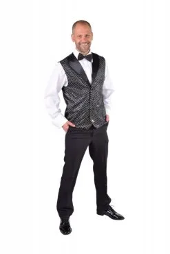Vest Pailletten Zwart Deluxe