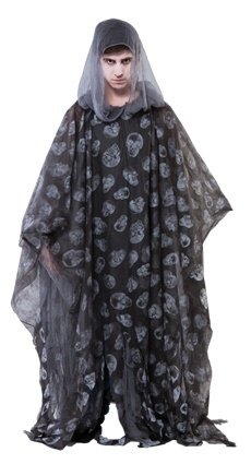 Poncho Zwart Scary