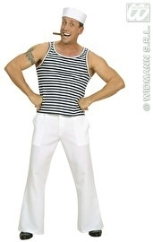 Tanktop Gestreept Blauw / Wit