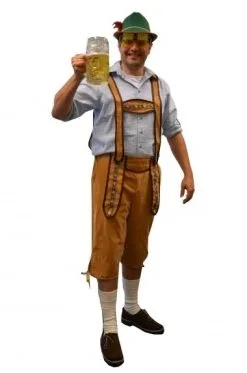 Lederhose Deluxe Lichtbruin Lang