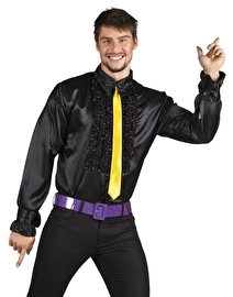 Disco Blouse Zwart Met Roezels