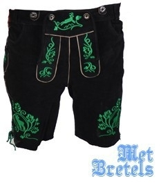 Lederen Lederhose Otto Zwart/groen