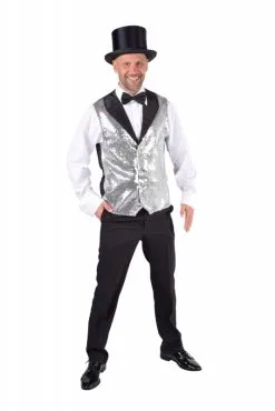 Gilet Paillet Zilver Deluxe