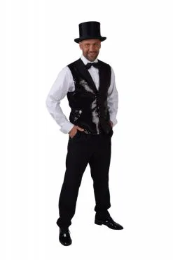Gilet Paillet Zwart Deluxe